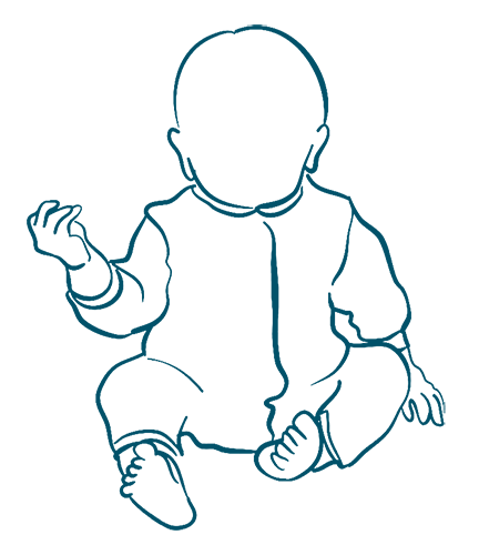 Physiotherapie für Säuglinge - Sitzendes Baby von vorne