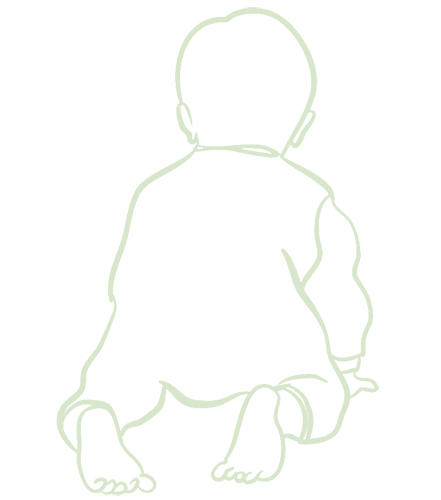 Physiotherapie für Säuglinge - Krabbelndes Baby von hinten